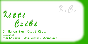 kitti csibi business card